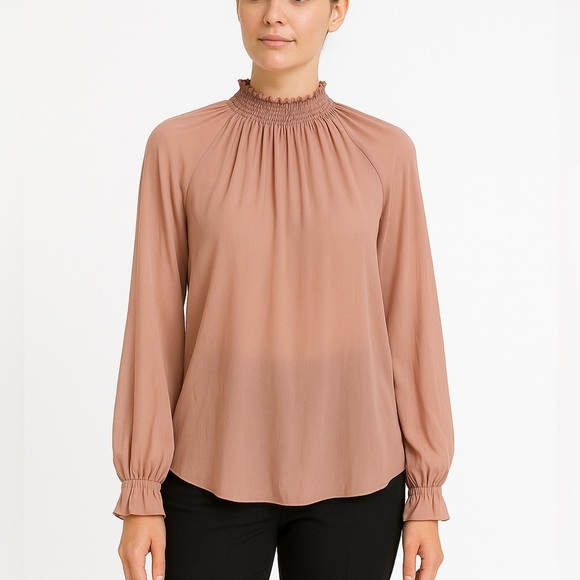 Reformation pink blush mock neck blouse NEW - Picture 1 of 9